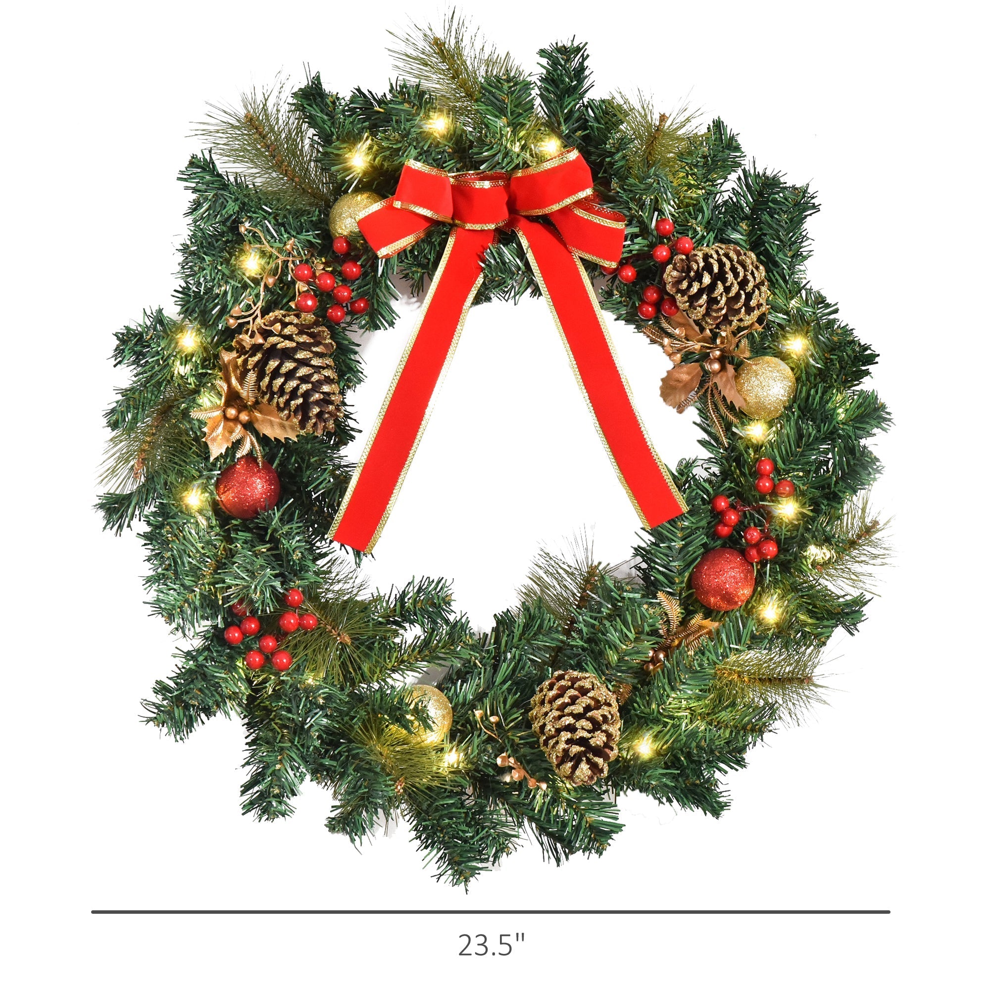 AOSOM Christmas Door Wreath, 60 cm Diameter | Direct Furnish