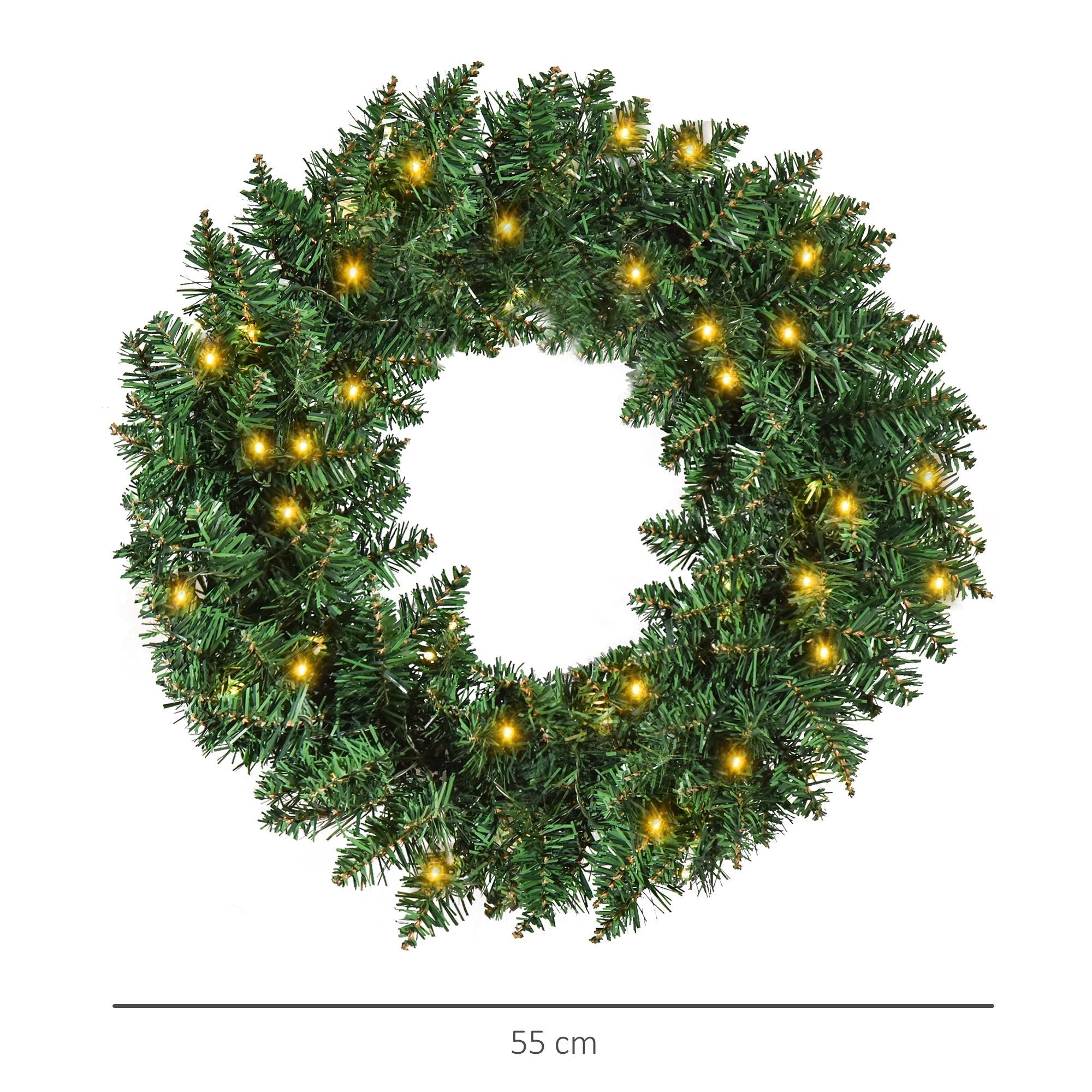 AOSOM Christmas Wreath Decoration, 50 LED Lights | Direct Furnish