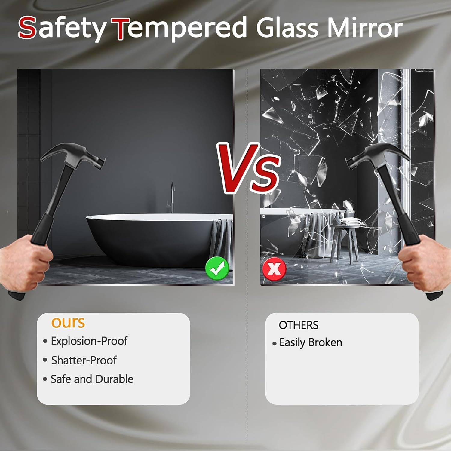 White Wood Wall Mirror for Bathroom,Rectangle Rustic Large 30 X 40 Inch Hanging Vanity Mirrors with Wooden Frame for Living Room,Bedroom,Entryway (30X40 Inch, White)