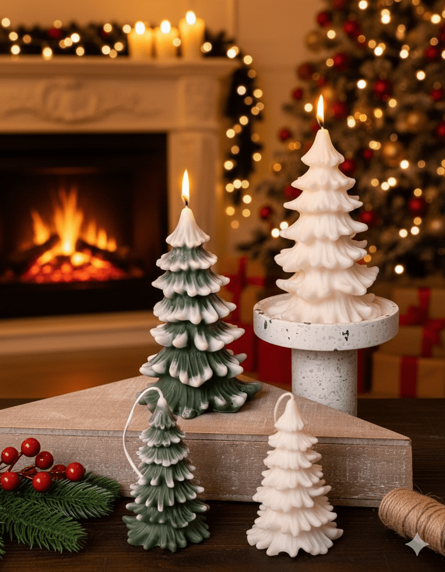 Crazy About Candles Christmas Tree Candles - Cedar Trees Holiday Decor | Direct Furnish