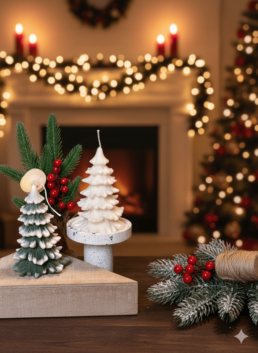 Crazy About Candles Christmas Tree Candles - Cedar Trees Holiday Decor | Direct Furnish