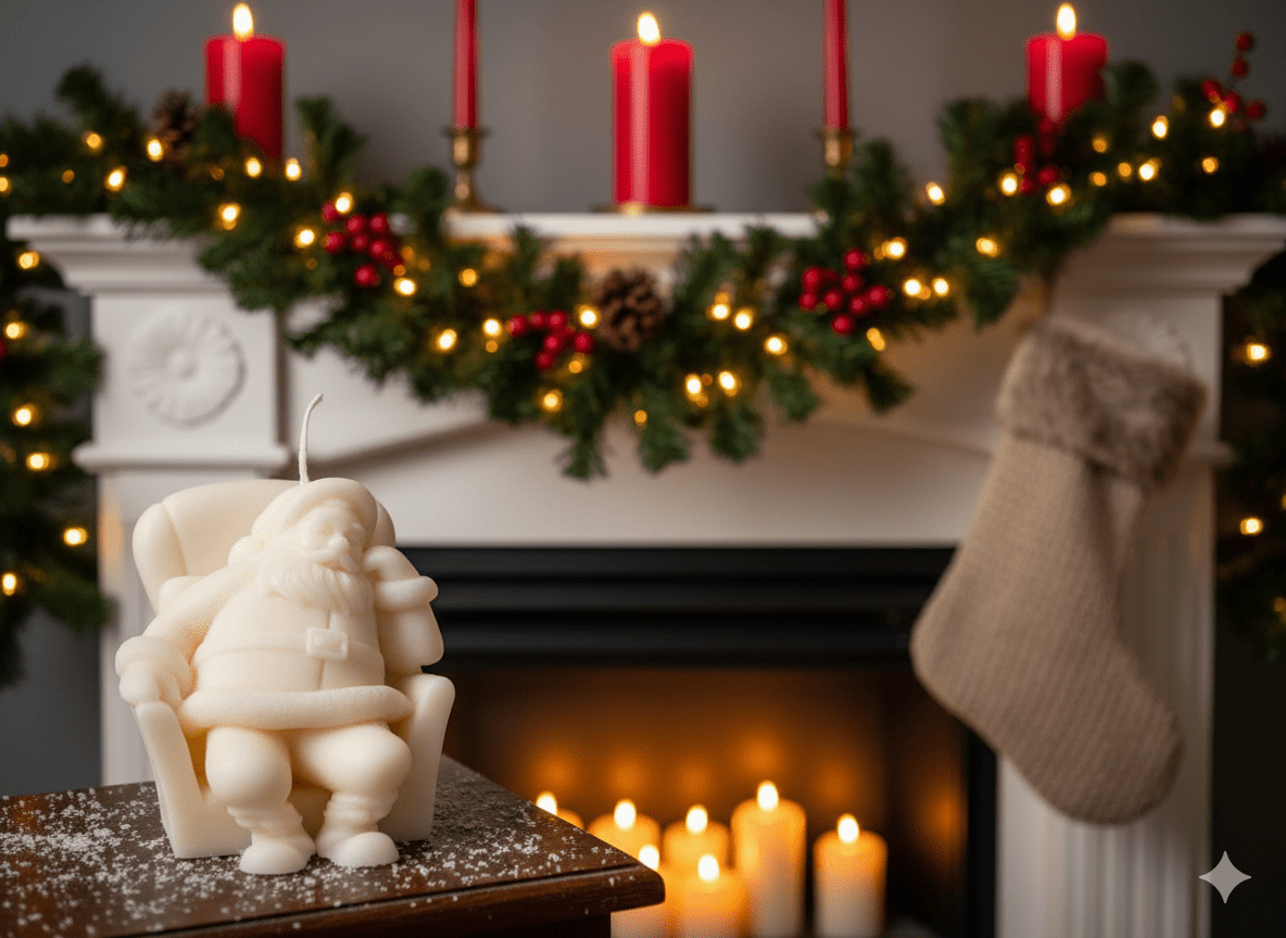 Crazy About Candles Napping Santa Candles for a Cozy Holiday Atmosphere | Direct Furnish