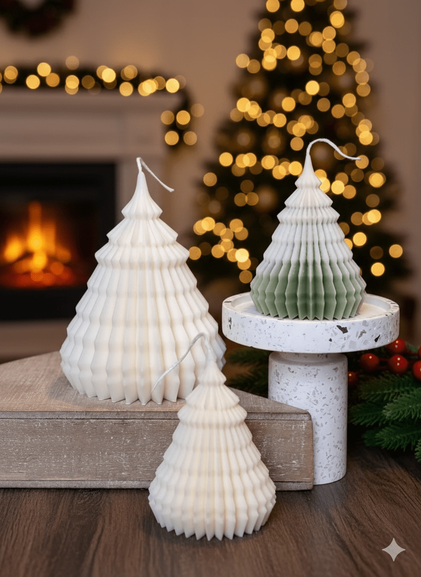 Crazy About Candles Origami Christmas Tree Candles for Festive Holiday Decor | Direct Furnish