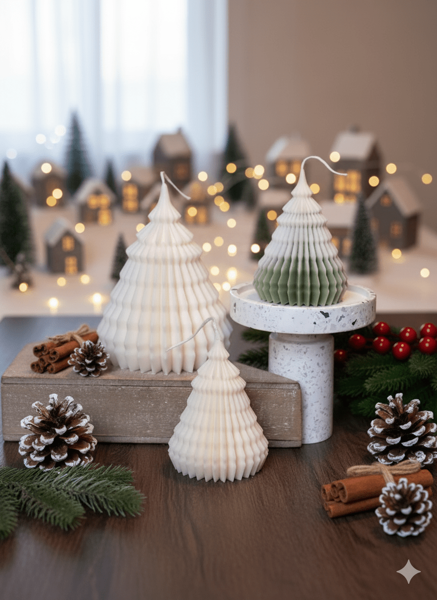 Crazy About Candles Origami Christmas Tree Candles for Festive Holiday Decor | Direct Furnish