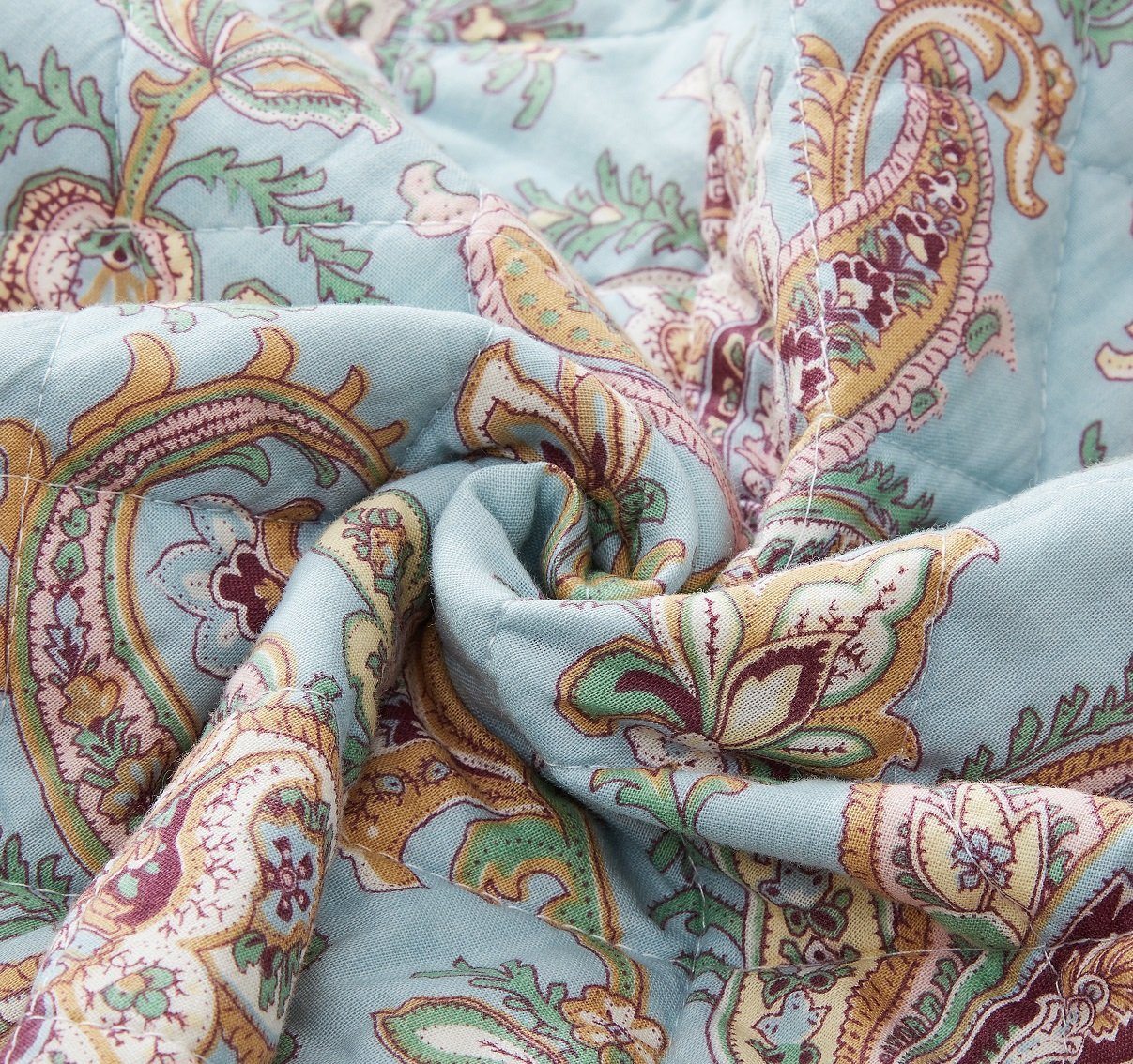 DaDa Bedding Collection DaDa Bedding Bohemian Burgundy Red Velvet Trim Floral Paisley Patchwork Cotton Bedspread Set (JHW - 868) | Direct Furnish