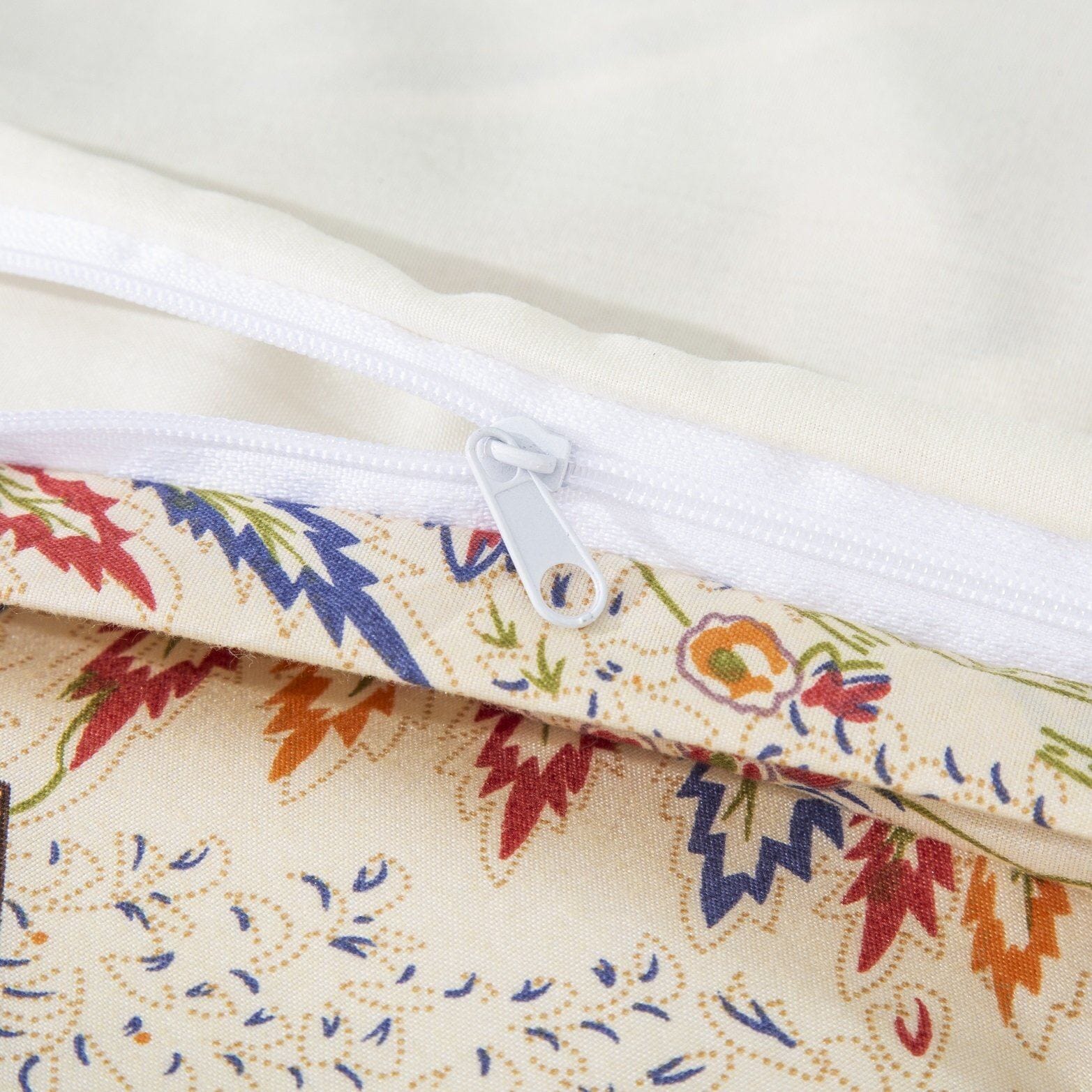 DaDa Bedding Collection DaDa Bedding Botanical Cranberry Sage Chevron Floral Duvet Cover Set w/ Pillow Cases (JHW - 924) | Direct Furnish