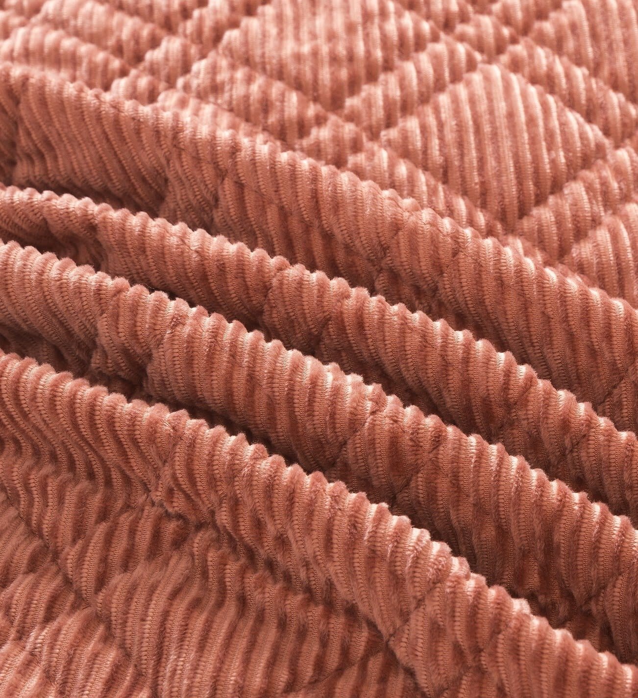 DaDa Bedding Collection DaDalogy Bedding Terracotta Coral Brick Orange Soft Velour Corduroy Bedspread Set (JHW952) | Direct Furnish