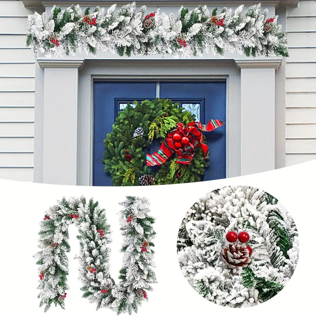 Artificial Christmas Snow Pine Wreath Garland
