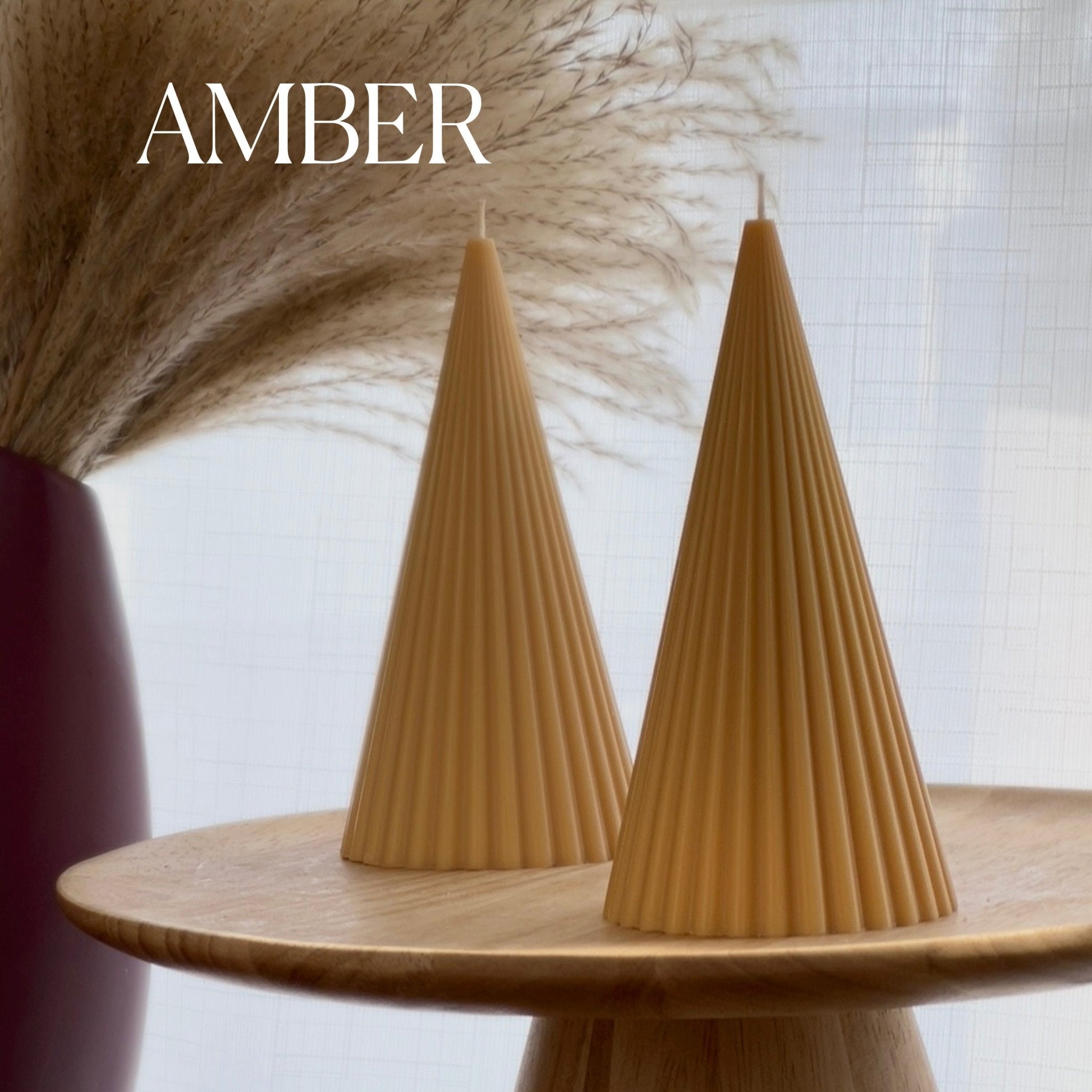 Estelle Studio Ribbed Cone Candles | Direct Furnish