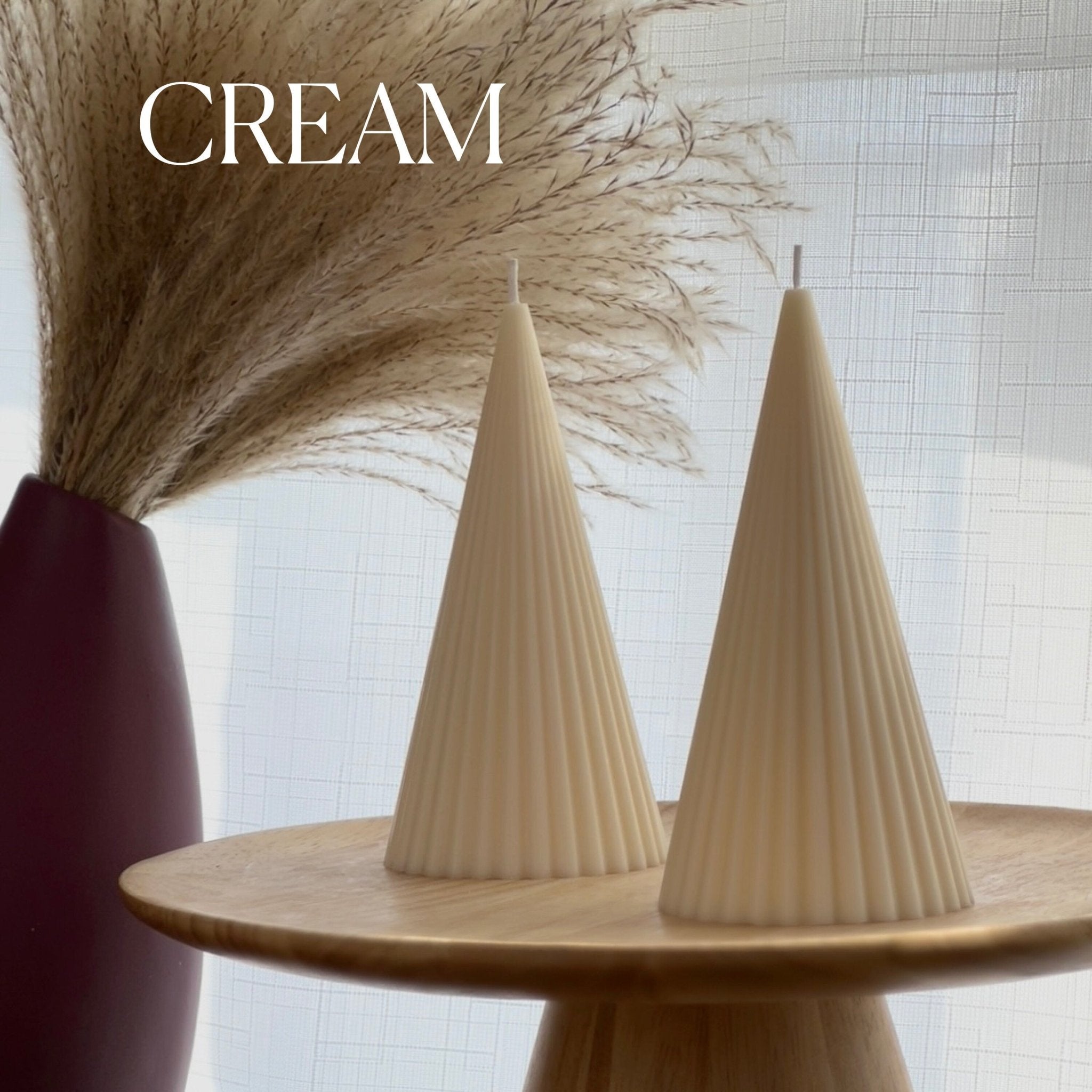 Estelle Studio Ribbed Cone Candles | Direct Furnish