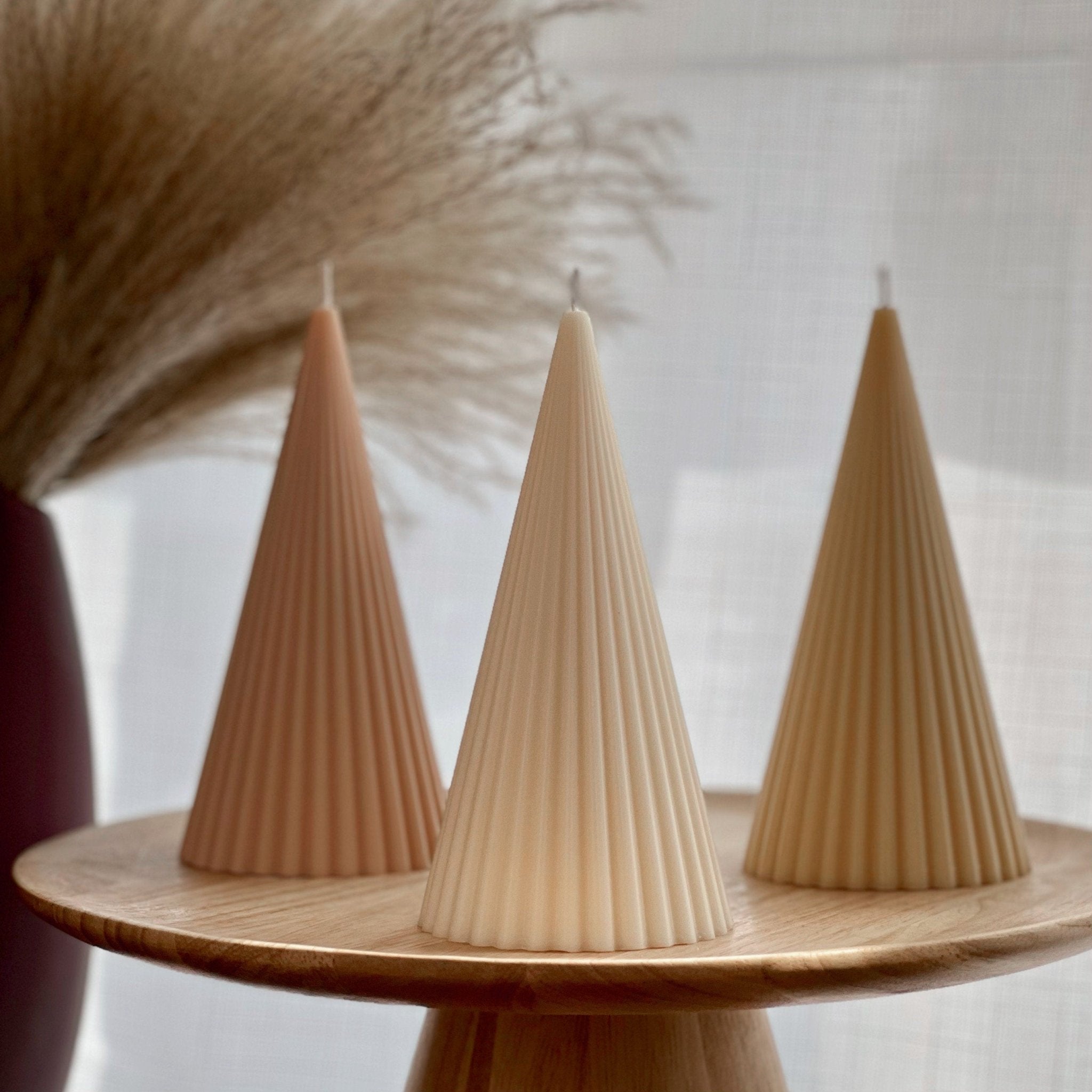 Estelle Studio Ribbed Cone Candles | Direct Furnish