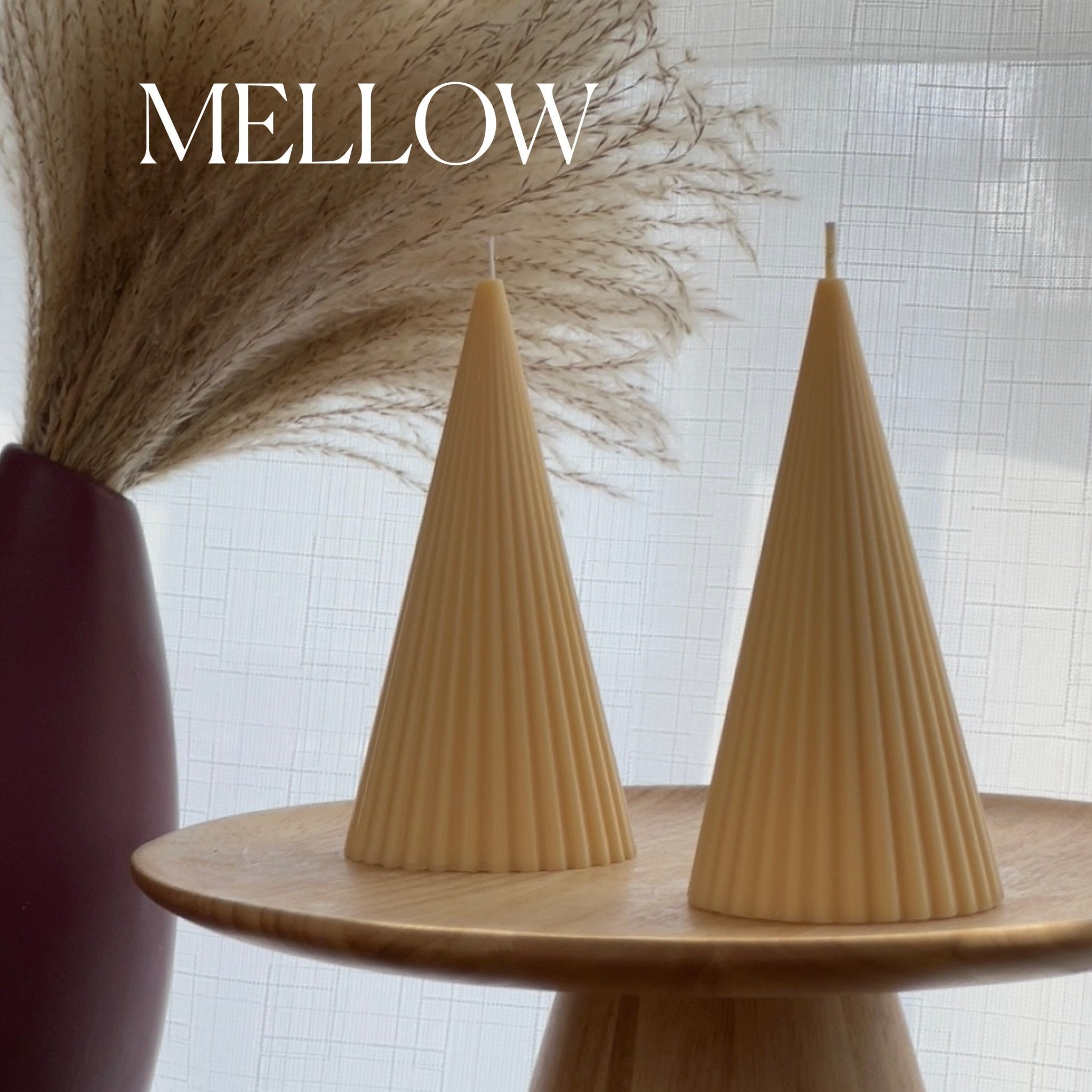 Estelle Studio Ribbed Cone Candles | Direct Furnish