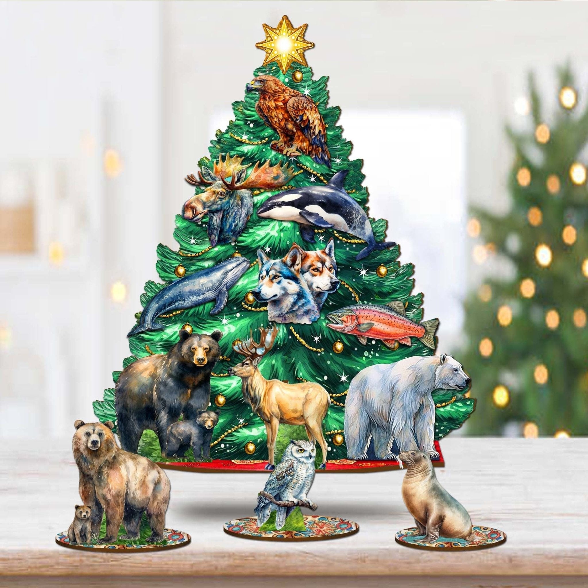 G. DeBrekht Wildlife of Alaska Advent Calendar Christmas Tree Eco Wood Set by G.DeBrekht Christmas Decor - 8091523 | Direct Furnish