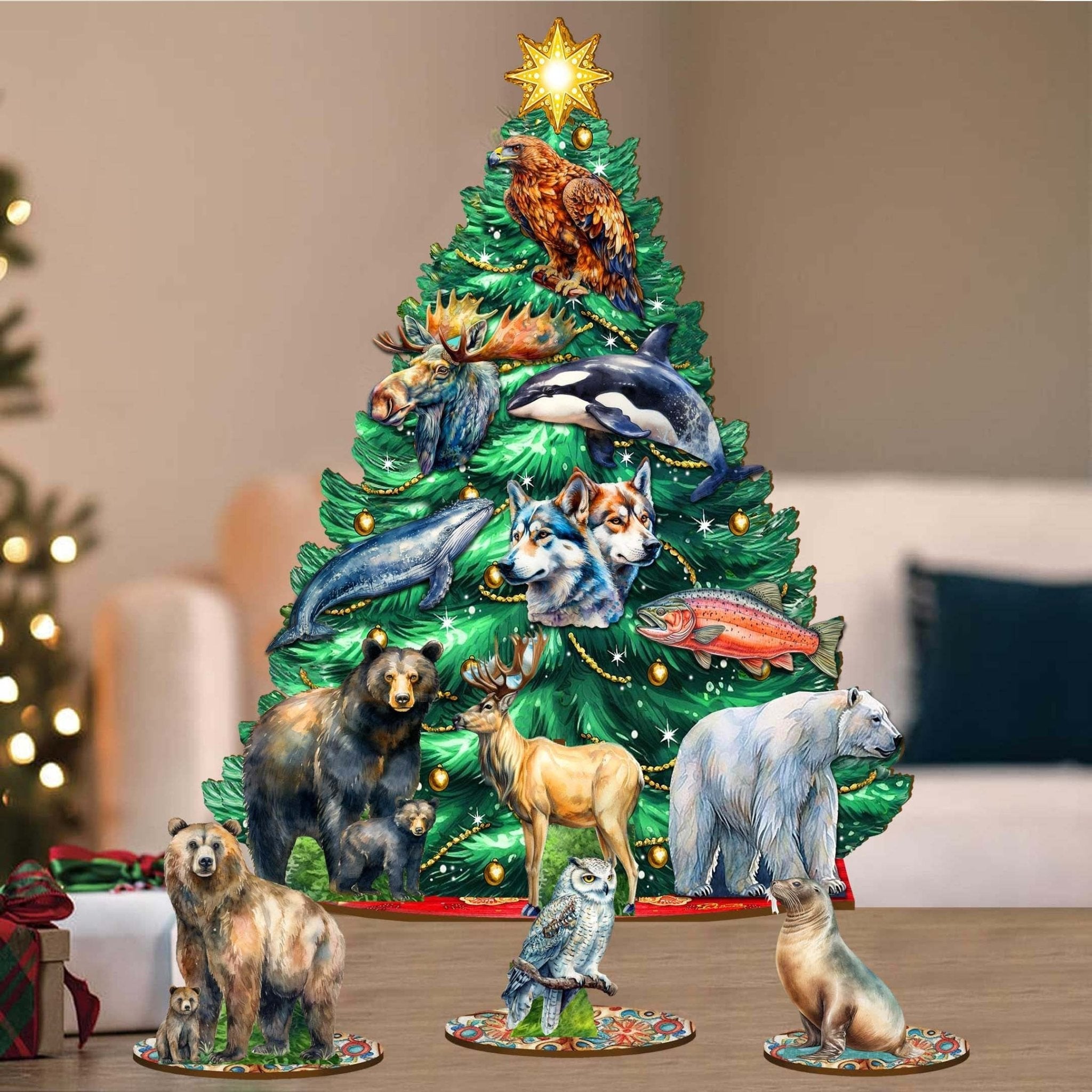 G. DeBrekht Wildlife of Alaska Advent Calendar Christmas Tree Eco Wood Set by G.DeBrekht Christmas Decor - 8091523 | Direct Furnish