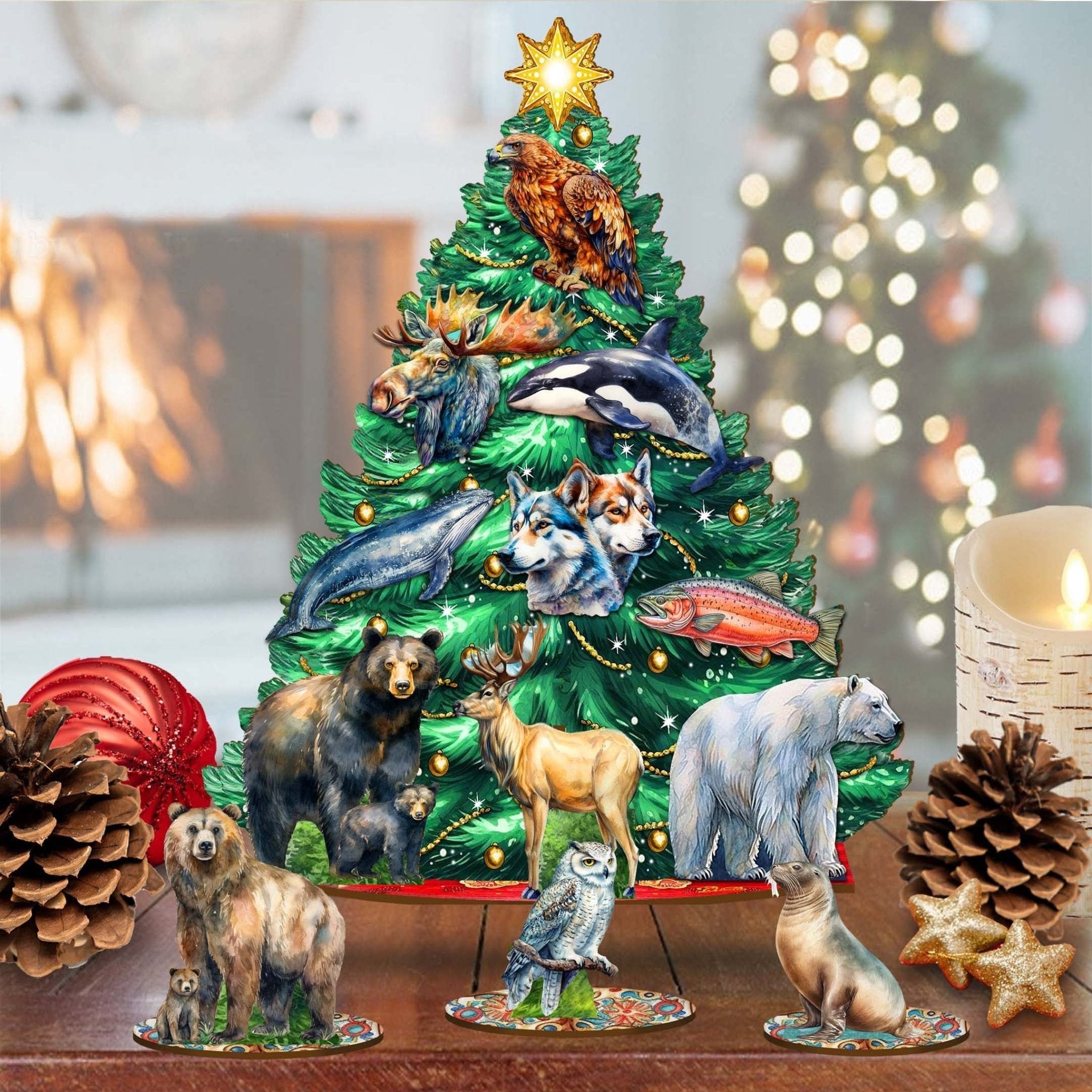 G. DeBrekht Wildlife of Alaska Advent Calendar Christmas Tree Eco Wood Set by G.DeBrekht Christmas Decor - 8091523 | Direct Furnish