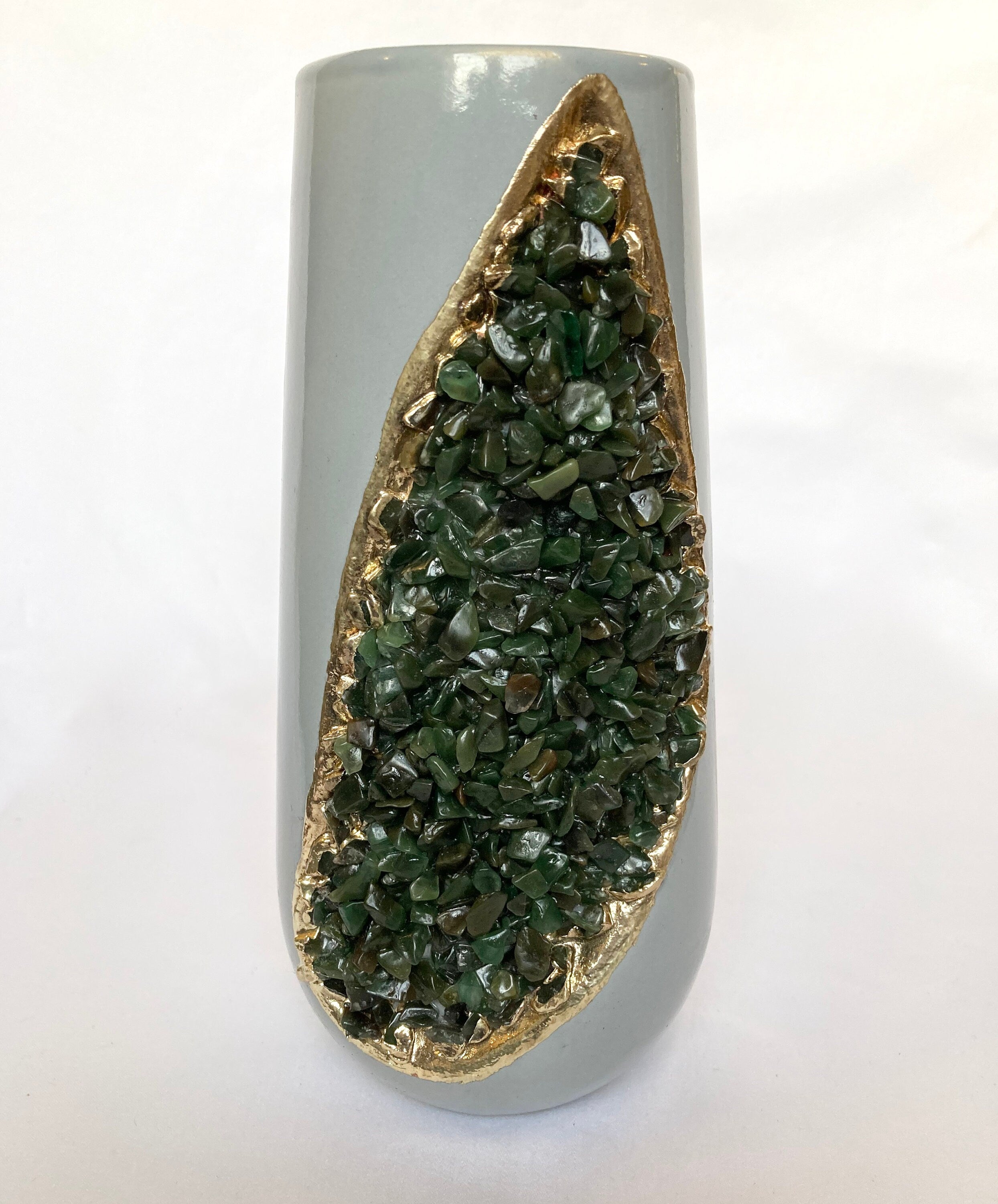 Set of 2 Grey Ceramic Vases