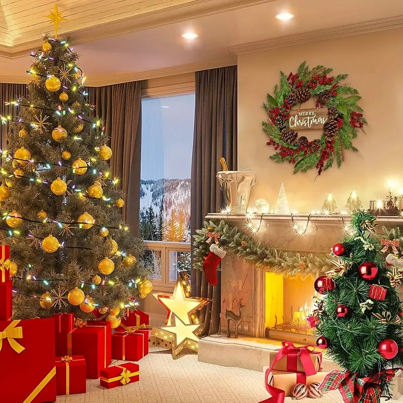 Christmas Wreath with Pinecones & Berries