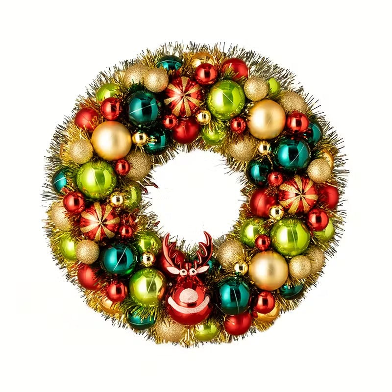 NNETM Christmas Ball Wreath Door Hanger