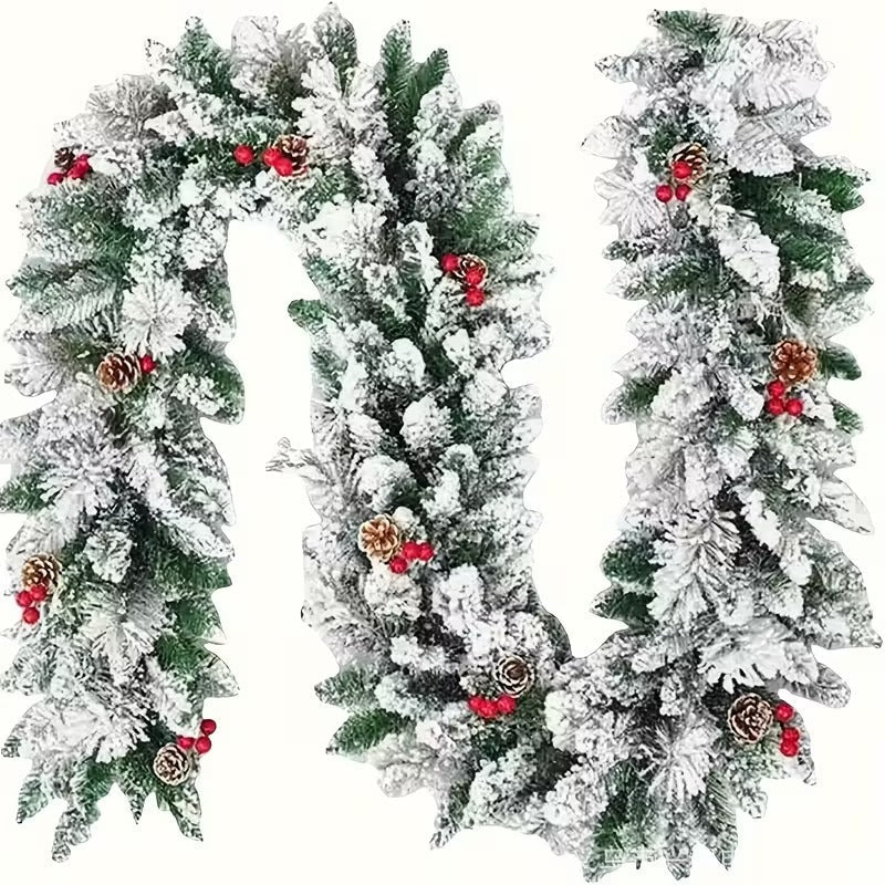 Artificial Christmas Snow Pine Wreath Garland