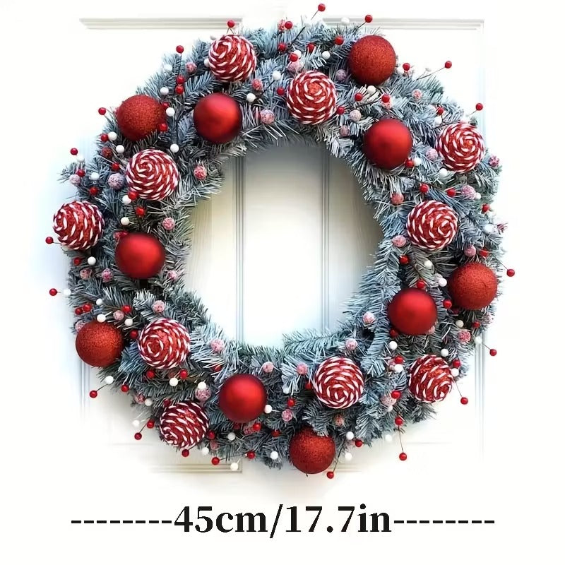 NNETM Christmas Winter Candy Cane Wreath