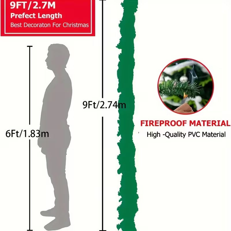 Artificial Christmas Snow Pine Wreath Garland