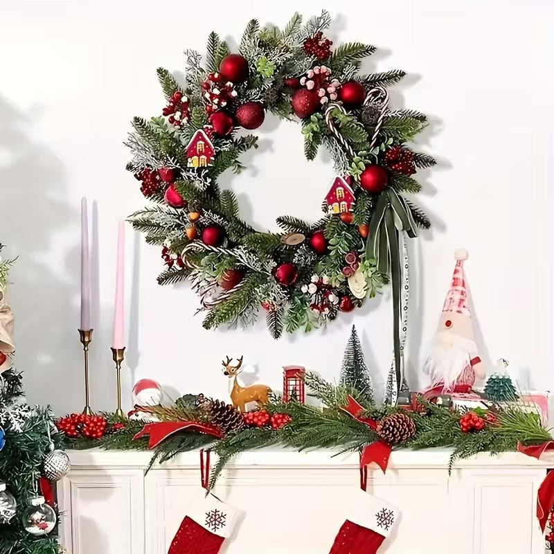 Christmas Wreath Candy Cane Wall Hanging