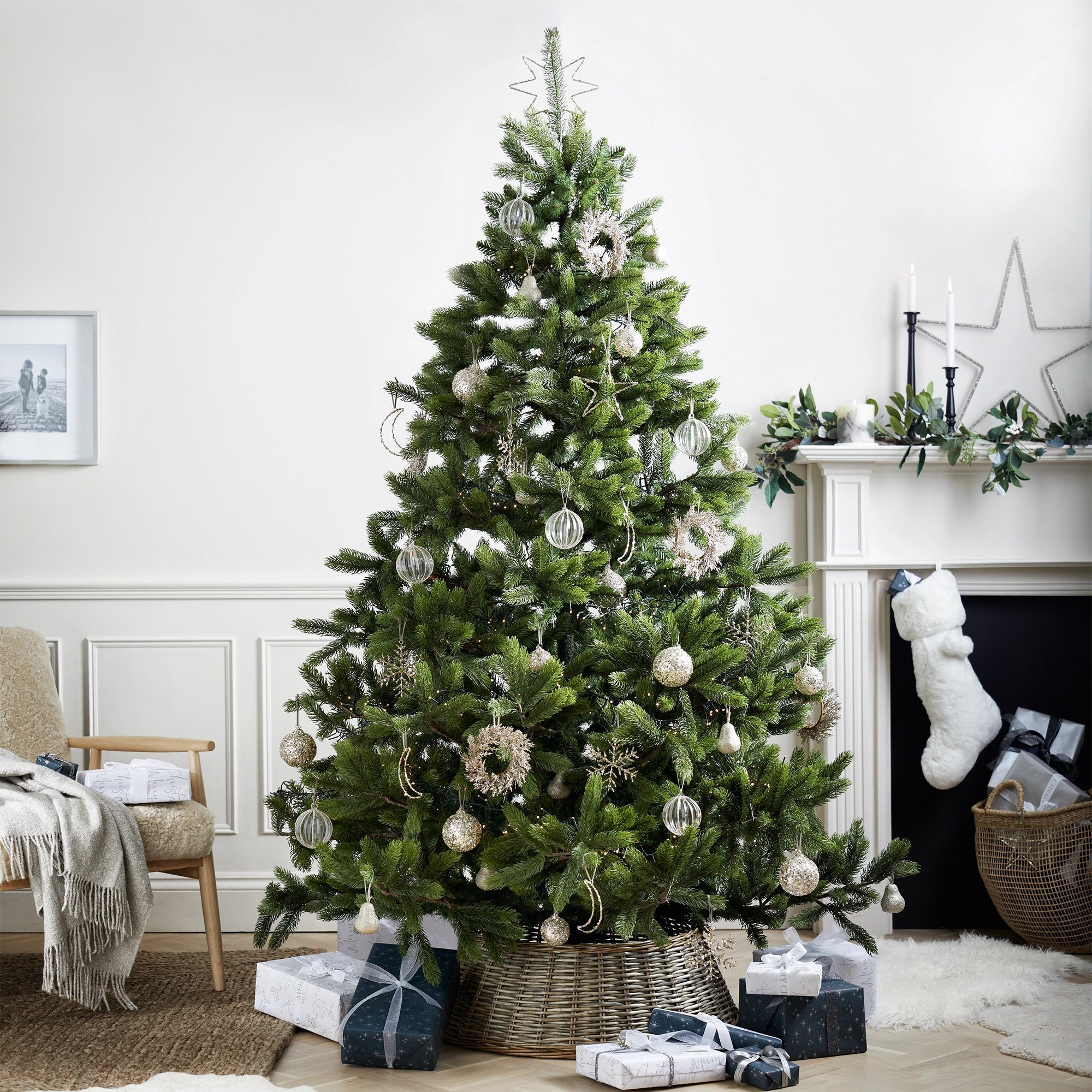 My Furniture Store 7.5ft Symons Nordmann Fir Christmas Tree and Tree Skirt | Direct Furnish