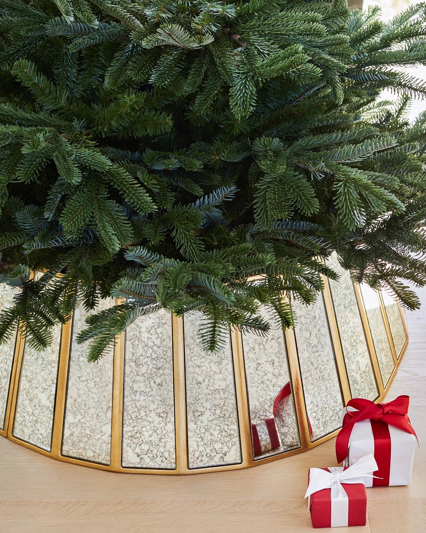 My Furniture Store Antiqued Mirror Christmas Tree Collars | Direct Furnish