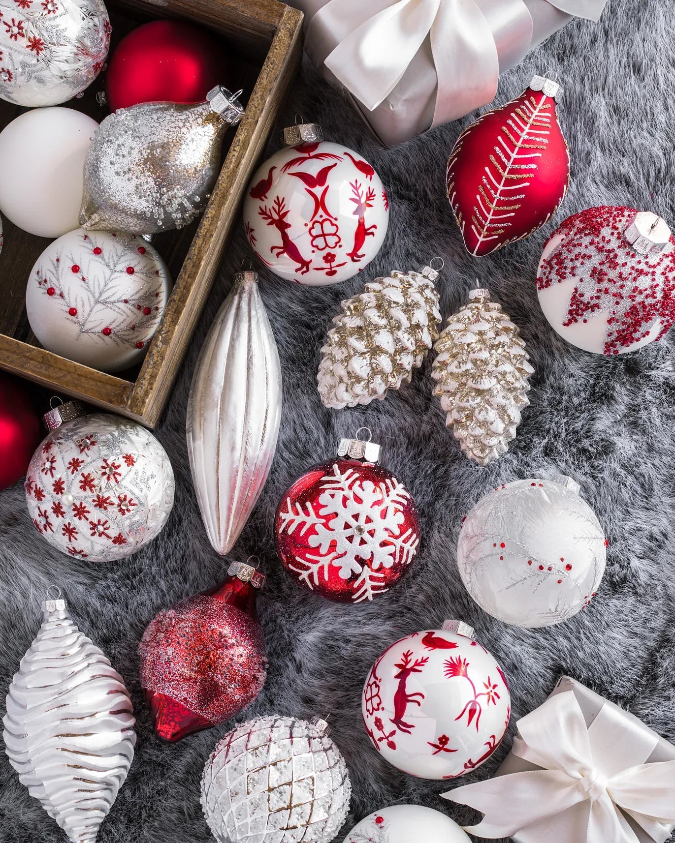 My Furniture Store Nordic Frost Christmas Bauble Collection | Direct Furnish