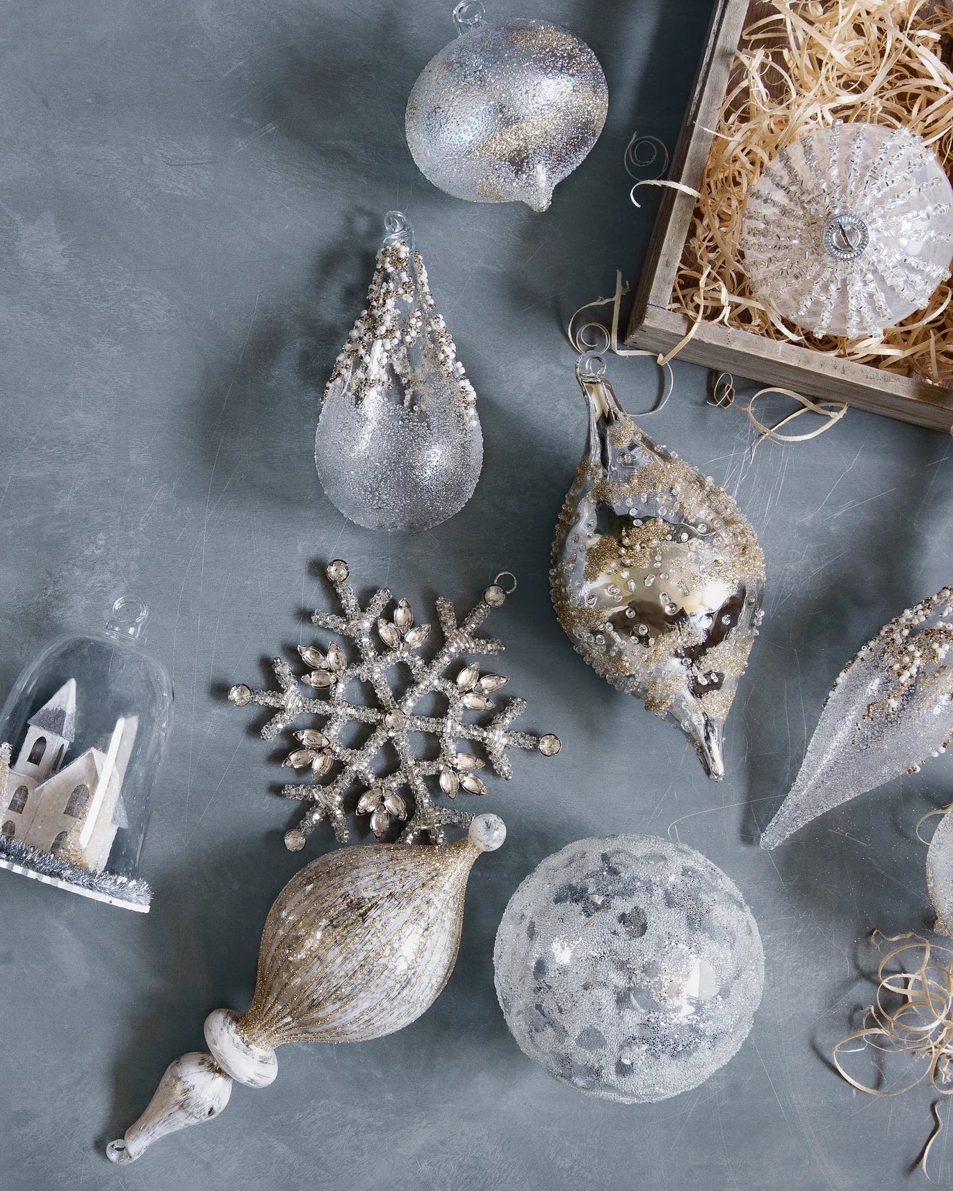 My Furniture Store Winter White Christmas Bauble Collection | Direct Furnish
