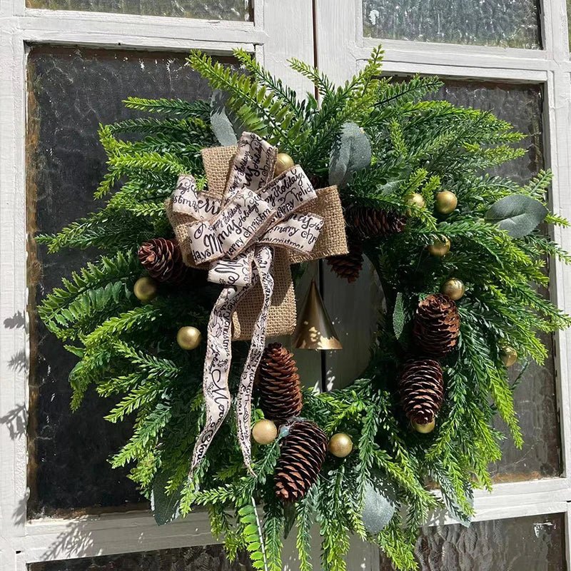 NNEOBA NNEOBA Farmhouse Christmas Wreath with Bells | Direct Furnish