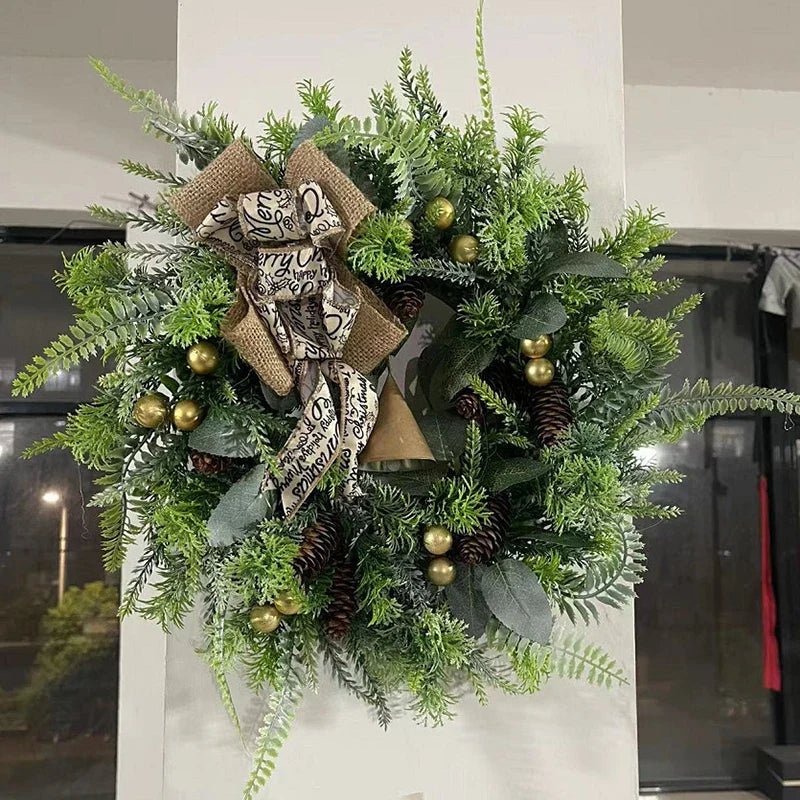 NNEOBA NNEOBA Farmhouse Christmas Wreath with Bells | Direct Furnish