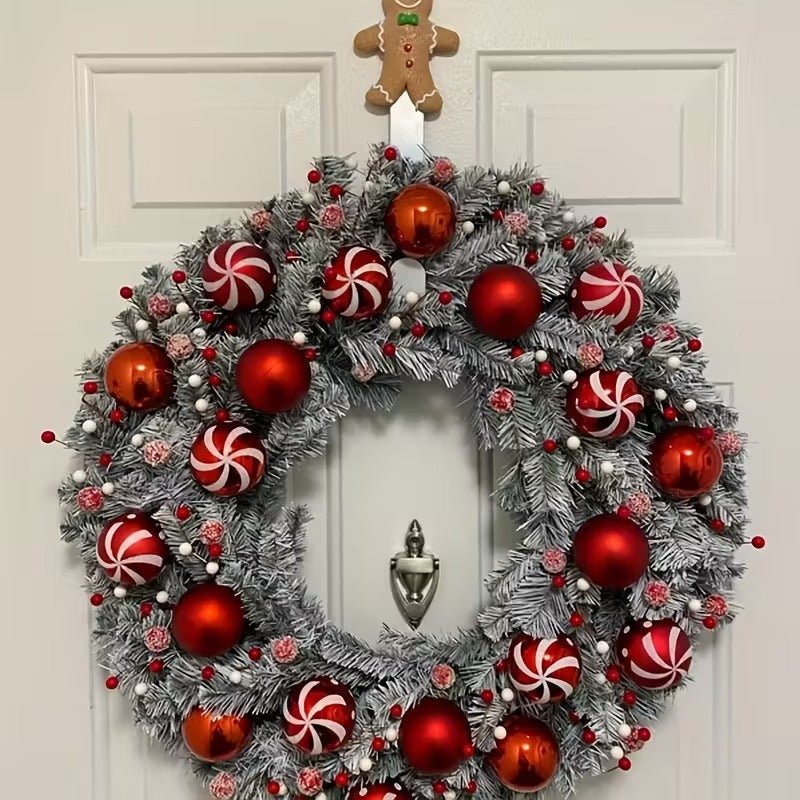 NNETM NNETM Christmas Winter Candy Cane Wreath | Direct Furnish