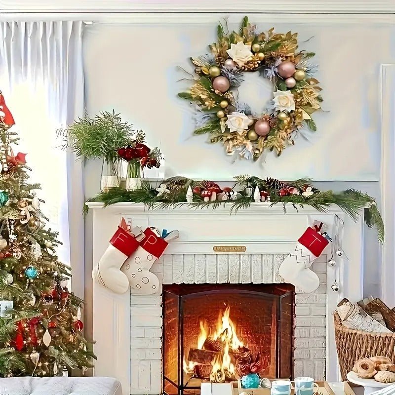 NNETM NNETM Golden Bow Christmas Wreath | Direct Furnish