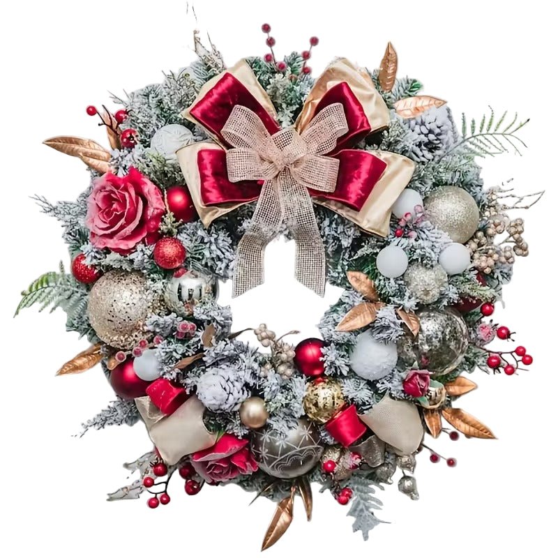 NNETM NNETM Red & Gold Christmas Wreath | Direct Furnish