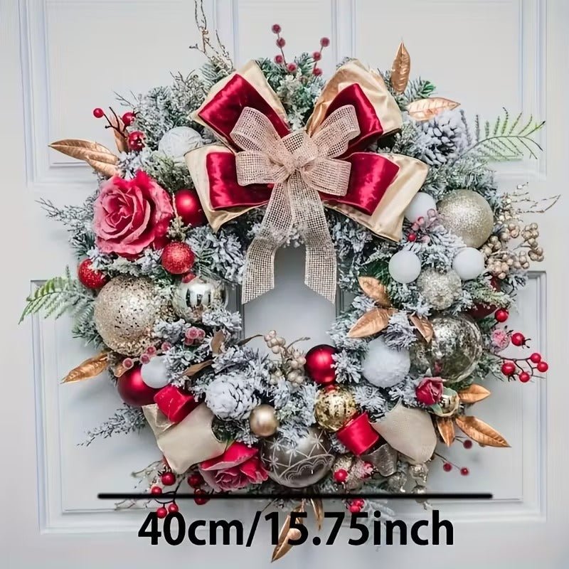 NNETM NNETM Red & Gold Christmas Wreath | Direct Furnish