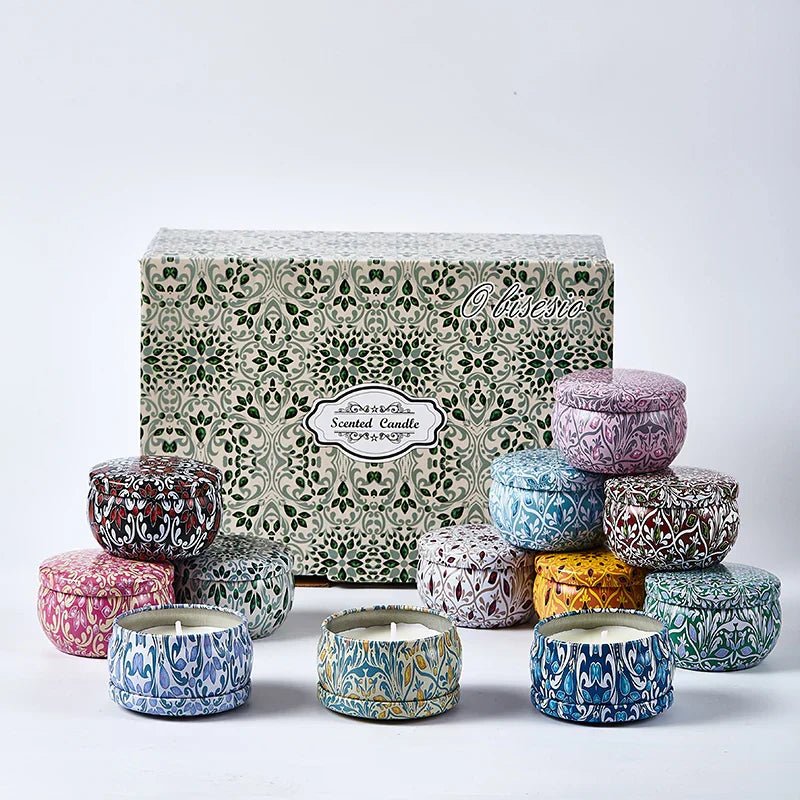 OBA 12 - Pack Scented Soy Candles Set Natural Aromatherapy Candles | Direct Furnish