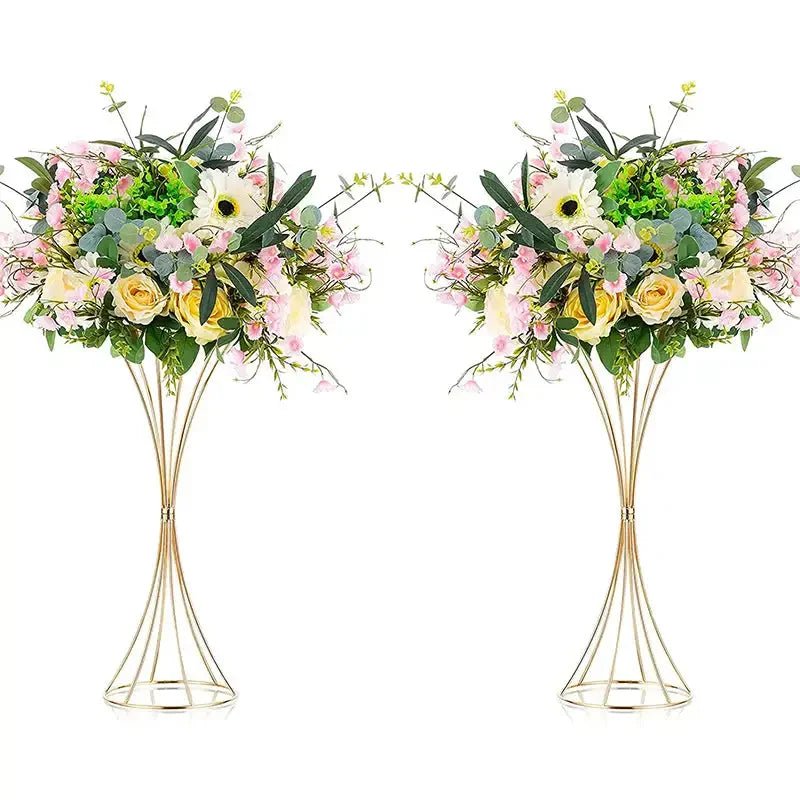 OBA 2 - Pack Iron Flower Stand Vases Wedding Centerpiece Stands Gold | Direct Furnish