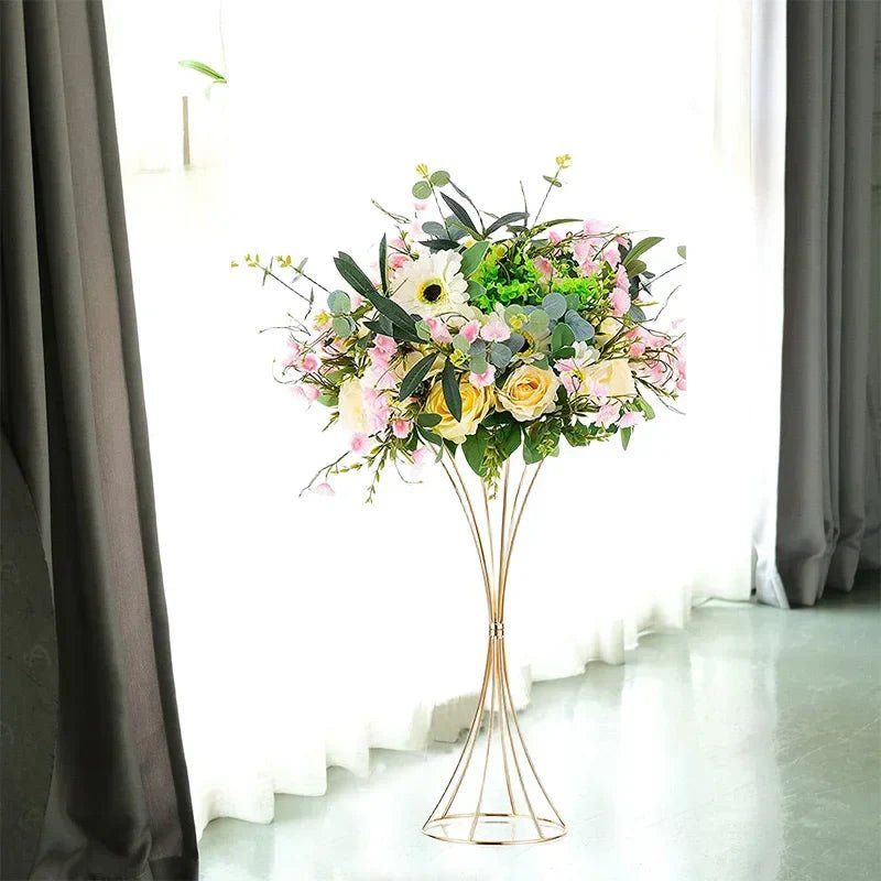OBA 2 - Pack Iron Flower Stand Vases Wedding Centerpiece Stands Gold | Direct Furnish