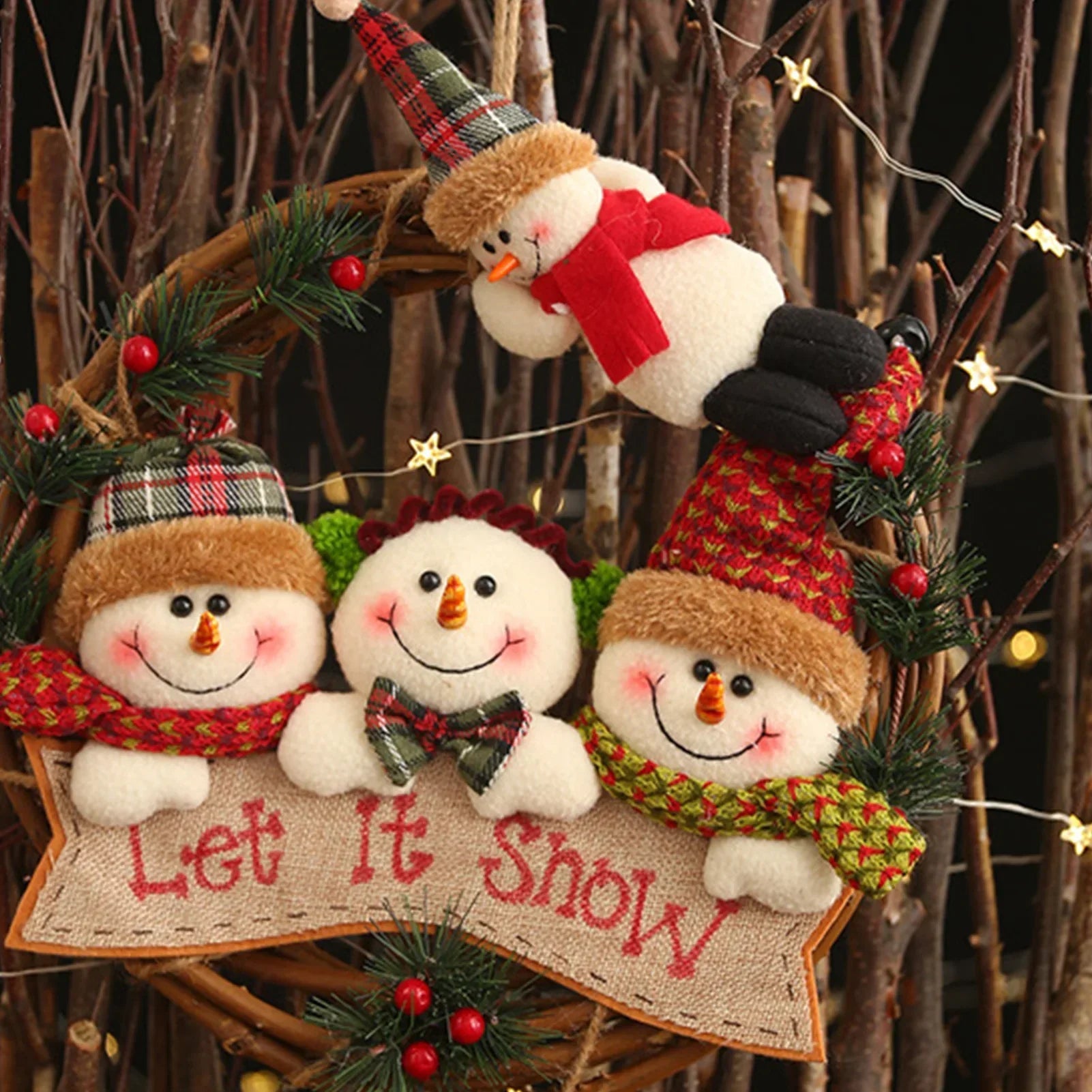 OBA 29cm Christmas Wreath with Snowman | Direct Furnish