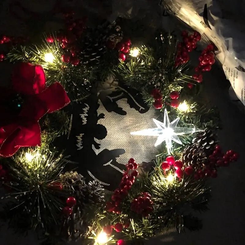 OBA Champagne Gold Christmas Wreath with Lights | Direct Furnish