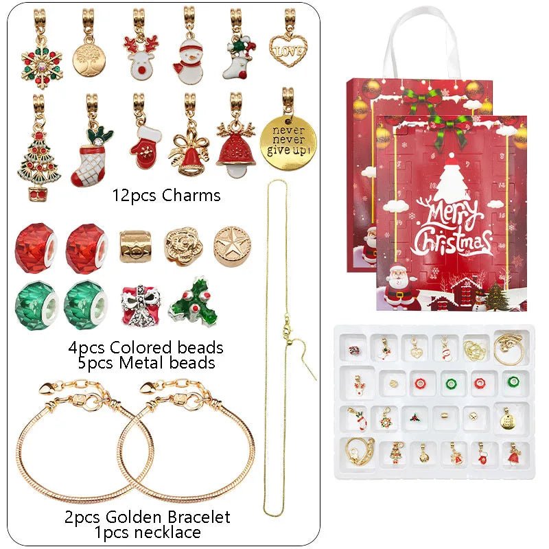 OBA Christmas 24 Grid Countdown Calendar Blind Box Set - Festive Acrylic Advent Calendar | Direct Furnish