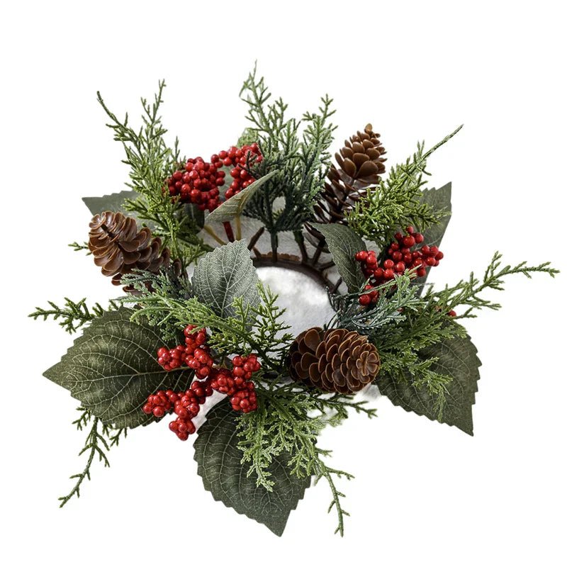 OBA Christmas Candle Wreath with Berry Pinecone | Direct Furnish