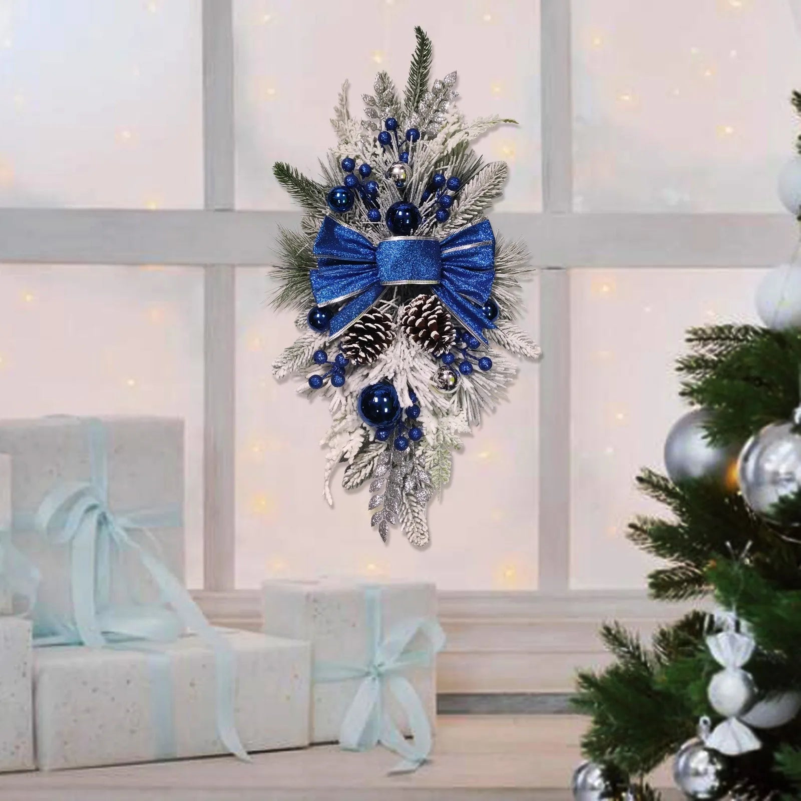 OBA Christmas Wreath Rustic Double Pinecone Decor | Direct Furnish