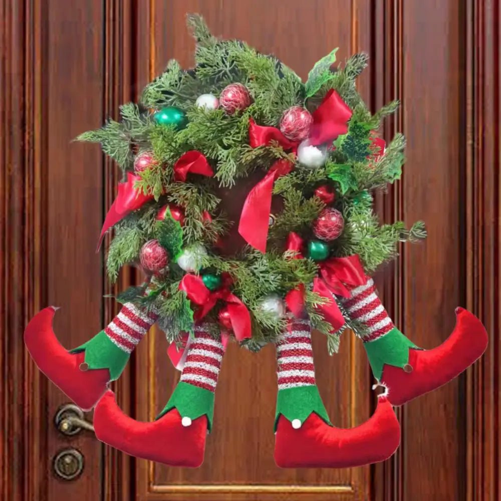 OBA Christmas Wreath Santa Elves Hanging Hoop | Direct Furnish