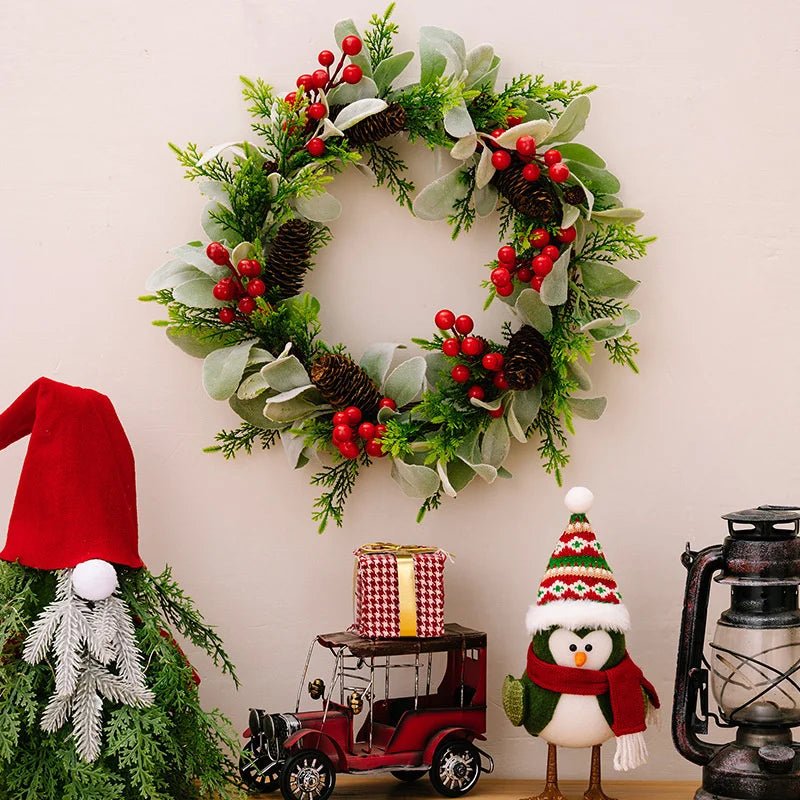 OBA Christmas Wreath Simulated Garland Hanging Decor | Direct Furnish