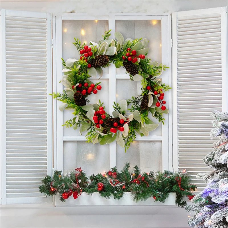 OBA Christmas Wreath Simulated Garland Hanging Decor | Direct Furnish