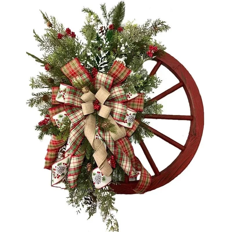OBA Wooden Christmas Roulette Wheel Wreath Decoration | Direct Furnish