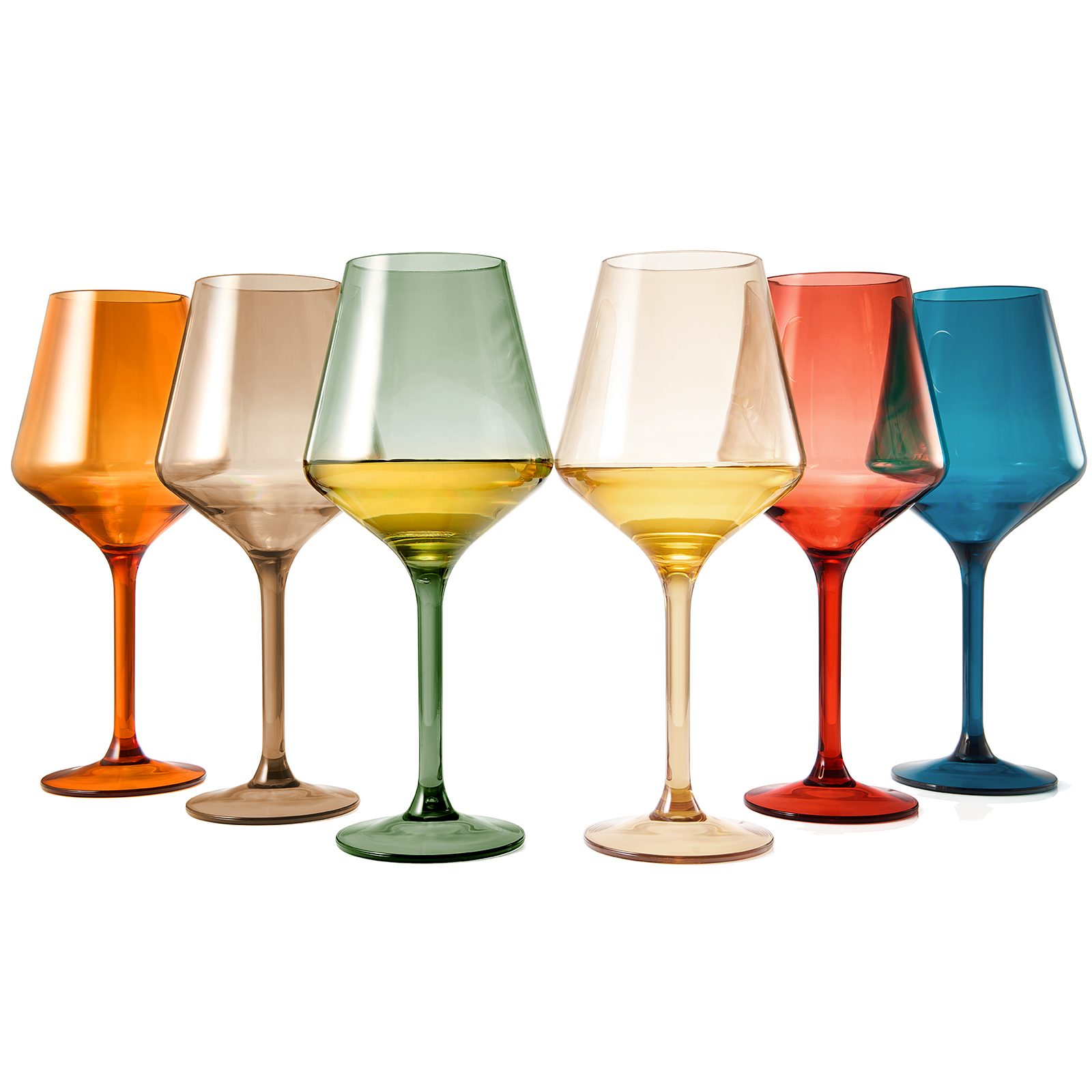 The Wine Savant European Style Crystal, Stemmed Wine Glasses, Acrylic Glasses Tritan Drinkware, Unbreakable Muted Color | Set of 6 | Shatterproof BPA - free plastic, Reusable, All Purpose Glassware, Hand Wash Only 15oz | Direct Furnish