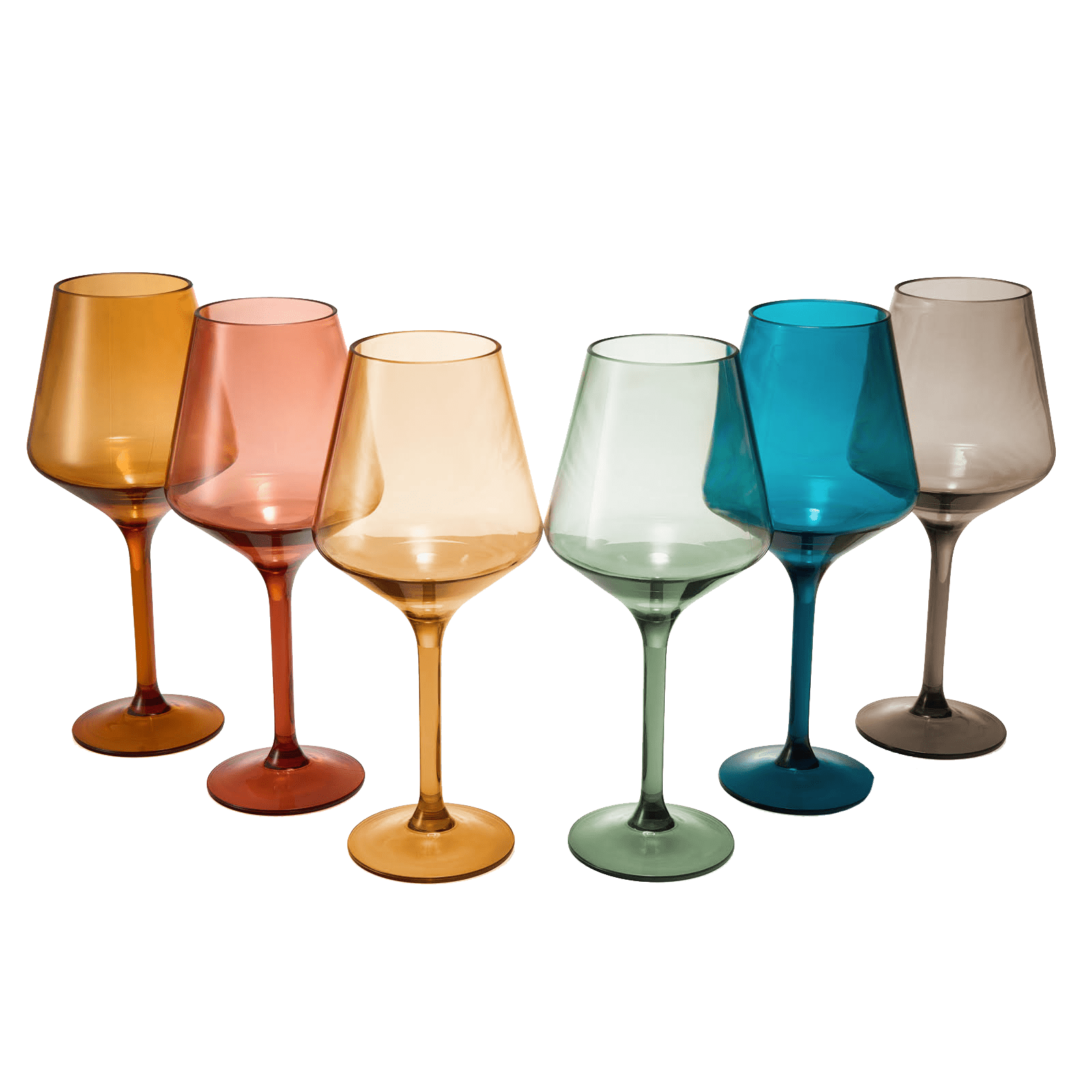 The Wine Savant European Style Crystal, Stemmed Wine Glasses, Acrylic Glasses Tritan Drinkware, Unbreakable Muted Color | Set of 6 | Shatterproof BPA - free plastic, Reusable, All Purpose Glassware, Hand Wash Only 15oz | Direct Furnish
